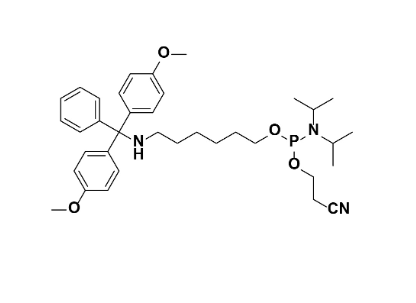 6-((bis(4-methoxyphenyl)(phenyl)methyl)amino)hexyl (2-cyanoethyl) diisopropylphosphoramidite,6-((bis(4-methoxyphenyl)(phenyl)methyl)amino)hexyl (2-cyanoethyl) diisopropylphosphoramidite