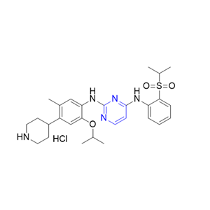 色瑞替尼杂质07,N2-(2-isopropoxy-5-methyl-4-(piperidin-4-yl)phenyl)-N4-(2-(isopropylsulfonyl)phenyl)pyrimidine-2,4-diamine hydrochloride