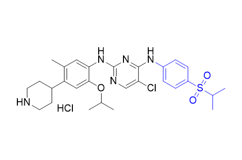 色瑞替尼雜質(zhì)06,5-chloro-N2-(2-isopropoxy-5-methyl-4-(piperidin-4-yl)phenyl)- n4-(4-(isopropylsulfonyl)phenyl)pyrimidine-2,4-diamine