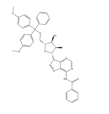 N-(9-((2R,3R,4R,5R)-5-((双(4-甲氧基苯基)(苯基)甲氧基)甲基)-3-氟-4-羟基四氢呋喃-2-基)-9H-嘌呤-6-基)苯甲酰胺,5'-DMT-2'-F-Bz-dA