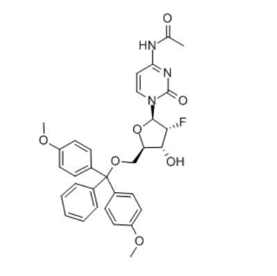 N-乙酰基-5’-O-[雙(4-甲氧基苯基)苯基甲基]-2’-脫氧-2’-氟胞苷,2'-FLUORO-5'-O-DIMETHOXYTRITYL-N4-ACETYL-D-CYTIDINE