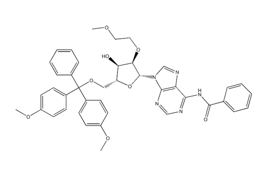 N-苯甲酰基-5-O-二甲基-2-O-(2-甲氧基乙基)-腺苷,N-Benzoyl-5'-O-[bis(4-methoxyphenyl)phenylmethyl]-2'-O-(2-methoxyethyl)adenosine