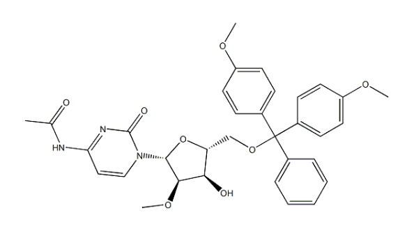 N-乙酰基-5-O-(4,4-二甲氧基三苯甲基)-2-甲氧基胞苷,N4-Ac-DMT-2'-OMe-Cr; N4-acetyl-5'-O-(4, 4'-dimethoxytrityl)-2'-O-methyl-cytidine