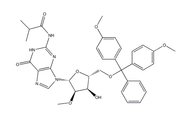 5-O-[雙(4-甲氧基苯基)苯甲基]-2-O-甲基-N-(2-甲基-1-氧丙基)鳥苷,5'-O-DMT-N2-isobutyryl-2'-O-methyl-guanosine