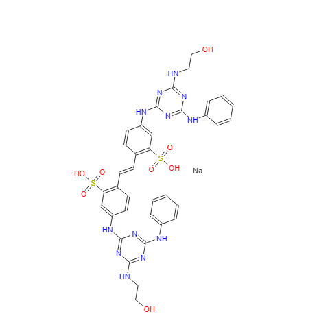 2,2'-(1,2-乙烯二基)二[5-[[4-[(2-羟乙基)氨基]-6-(苯氨基)-1,3,5-三嗪-2-基]氨基]苯磺酸二钠盐,disodium 4,4'-bis[[4-anilino-6-[(2-hydroxyethyl)amino]-1,3,5-triazin-2-yl]amino]stilbene-2,2'-disulphonate