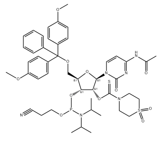 DMT-2'O-TC-rC(ac) Phosphoramidite configured for ABI,N4-Acetyl-O5′-(4,4′-dimethoxytrityl)-O2′-(1,1-dioxothiomorpholine-4-thiocarbonyl)cytidine O3′-(O-(2-cyanoethyl)-N,N-diisopropylphosphoramidite)
