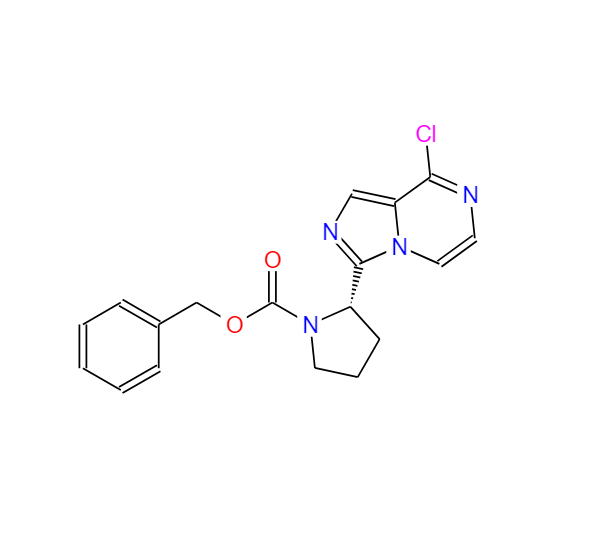 阿卡布鲁替尼,(S)-benzyl 2-(8-chloroimidazo[1,5-a]pyrazin-3-yl)pyrrolidine-1-carboxylate