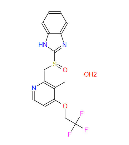 1H-Benzimidazole, 2-[(R)-[[3-methyl-4-(2,2,2-trifluoroethoxy)-2-pyridinyl]methyl]sulfinyl]-, hydrate (2:3),1H-Benzimidazole, 2-[(R)-[[3-methyl-4-(2,2,2-trifluoroethoxy)-2-pyridinyl]methyl]sulfinyl]-, hydrate (2:3)