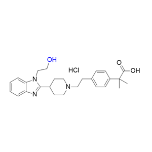 比拉斯汀杂质14,2-(4-(2-(4-(1-(2-hydroxyethyl)-1H-benzo[d]imidazol-2-yl)piperidin-1-yl)ethyl)phenyl)-2-methylpropanoic acid hydrochloride