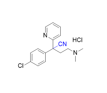 氯苯那敏杂质03,2-(4-chlorophenyl)-4-(dimethylamino)-2-(pyridin-2-yl)butanenitrile hydrochloride