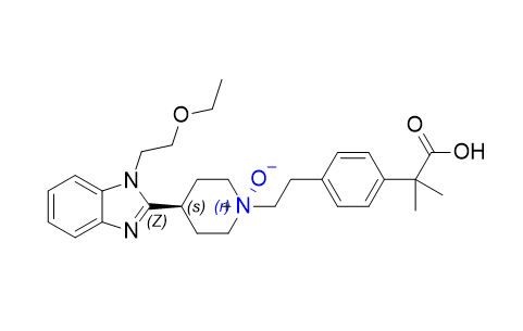 比拉斯汀杂质16,(1r,4s)-1-(4-(2-carboxypropan-2-yl)phenethyl)-4-(1-(2-ethoxyethyl)-1H-benzo[d]imidazol-2-yl)piperidine 1-oxide