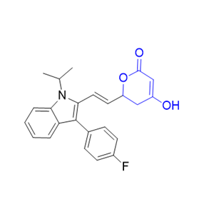 氟伐他汀杂质05,6-[(E)-2-[3-(4-fluorophenyl)-1-(1-methylethyl)-1Hindol- 2-yl]ethenyl]-4-hydroxy-5,6-dihydro-2H-pyran-2- one