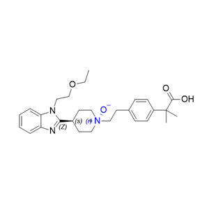 比拉斯汀杂质16,(1r,4s)-1-(4-(2-carboxypropan-2-yl)phenethyl)-4-(1-(2-ethoxyethyl)-1H-benzo[d]imidazol-2-yl)piperidine 1-oxide
