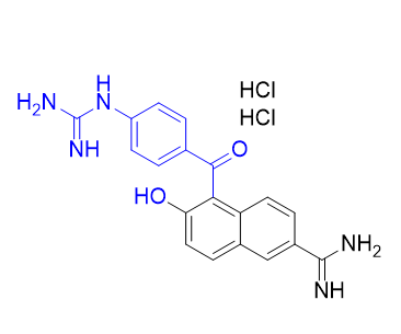 萘莫司他杂质12,5-(4-guanidinobenzoyl)-6-hydroxy-2-naphthimidamide dihydrochloride