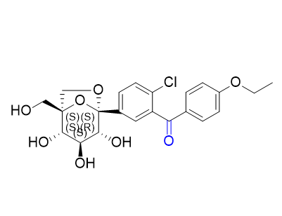 埃格列净杂质07,(2-chloro-5-((1S,2S,3S,4R,5S)-2,3,4-trihydroxy-1-(hydroxymethyl)-6,8-dioxabicyclo[3.2.1]octan-5-yl)phenyl)(4-ethoxyphenyl)methanone