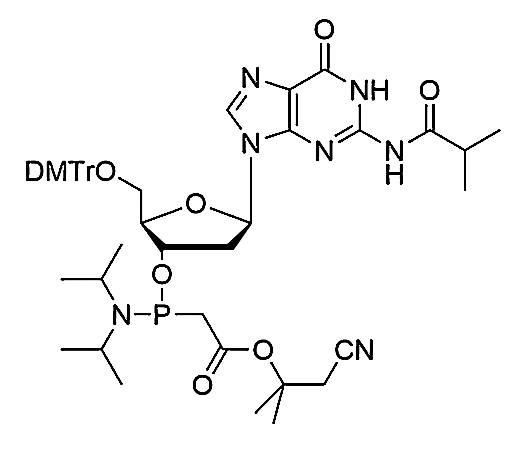 5'-O-DMTr-dG(iBu) PACE,3'-O-(Diisopropylamino)phosphinoacetic acid α,α-dimethyl-β-cyanoethyl methyl ester N2-isobutyryl-5'-O-(4,4'-dimethoxytrityl)-deoxyguanosine