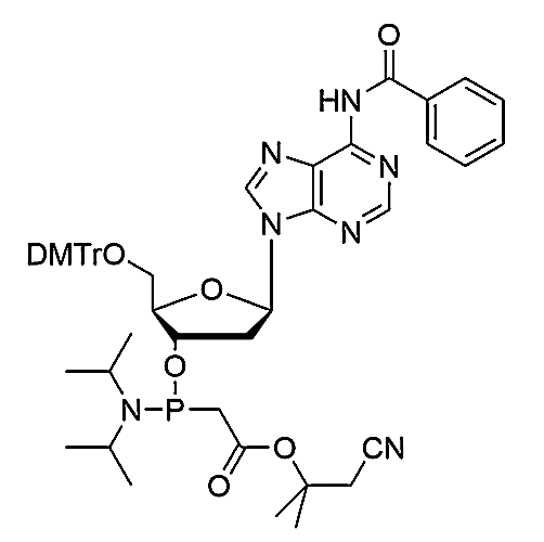 5'-O-DMTr-dA(Bz) PACE,3'-O-(Diisopropylamino)phosphinoacetic acid α,α-dimethyl-β-cyanoethyl methyl ester N6-benzoyl-5'-O-(4,4'-dimethoxytrityl)-2'-O-methyladenosine
