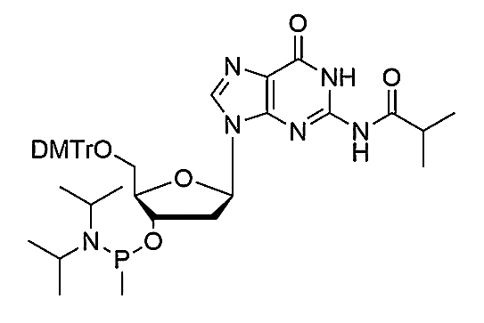 5'-O-DMTr-2'-dG(iBu)-3'-O-[(N, N-diisopropyl)-P-heptyl]phosphonamidite,N2-isobutyryl-5'-O-(4, 4'-dimethoxytrityl)-2'-deoxy-guanosine-3'-[(N, N-diisopropyl)-P-heptyl]-Phosphonamidite