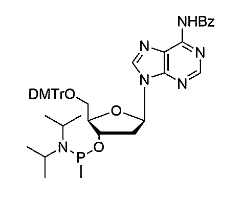 5'-O-DMTr-2'-dA(Bz)-3'-O-[(N, N-diisopropyl)-P-heptyl]phosphonamidite,N6-benzoyl-5'-O-(4, 4'-dimethoxytrityl)-2'-deoxy-adenosine-3'-[(N, N-diisopropyl)-P-heptyl]-Phosphonamidite