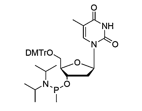 5'-O-DMTr-2'-dT-3'-O-[P-methyl-(N, N-diisopropyl)]-Phosphonamidite,5'-O-(4, 4'-dimethoxytrityl)-2'-deoxythymidine-3'-O-[P-methyl-(N, N-diisopropyl)]-Phosphonamidite