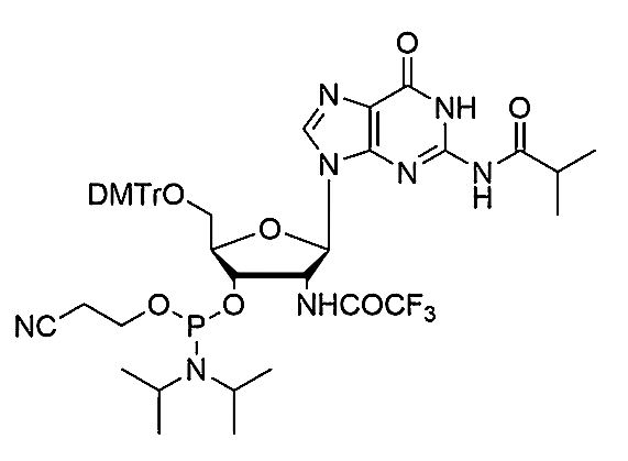 5'-O-DMTr-2'-Trifluoroacetamido-G(iBu)-3'-CE-Phosphoramidite,N2-Isobutyryl-5'-O-(4, 4'-dimethoxytrityl)-2'-Trifluoroacetamido-2'-deoxyguanosine-3'-cyanoethyl-Phosphoramidite