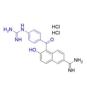 萘莫司他杂质12,5-(4-guanidinobenzoyl)-6-hydroxy-2-naphthimidamide dihydrochloride