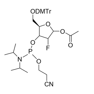 1-Acetate-2‘-F-3’-CE-5-DMT-D-Ribofuranose