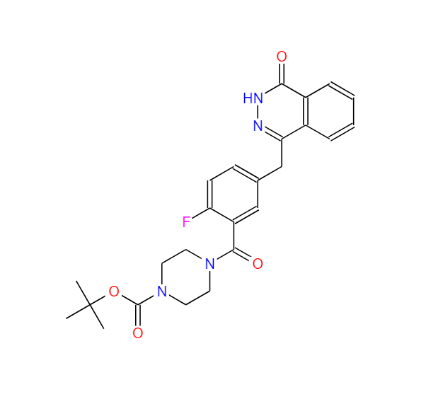 奥拉帕尼杂质,tert-butyl 4-(2-fluoro-5-((4-oxo-3,4-dihydrophthalazin-1-yl)Methyl)benzoyl)piperazine-1-carboxylate