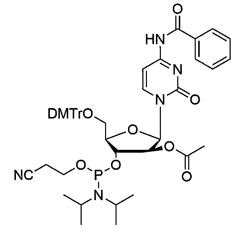 5'-O-DMTr-2'-ara-OAc-C(Bz)-3'-CE-Phosphoramidite,N4-benzoyl-(5'-O-(4, 4'-dimethoxytrityl)-2'-O-acetyl-arabinocytidine-3'-[(2-cyanoethyl)-(N, N-diisopropropyl)]-Phosphoramidite
