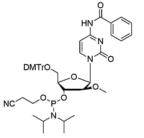 5'-O-DMTr-2'-ara-OMe-C(Bz)-3'-CE-Phosphoramidite,N4-benzoyl-(5'-O-(4, 4'-dimethoxytrityl)-2'-O-methyl-arabinocytidine-3'-[(2-cyanoethyl)-(N, N-diisopropropyl)]-Phosphoramidite