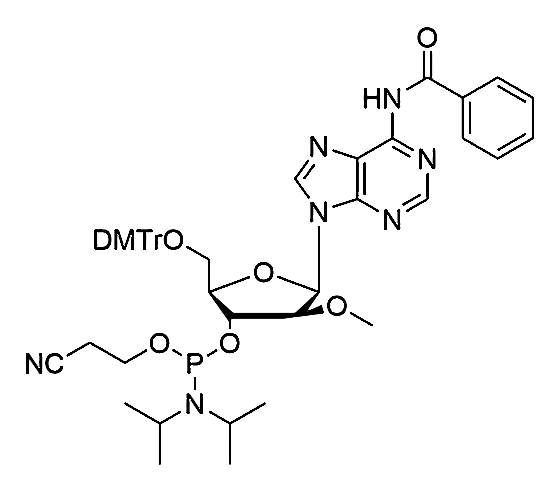 5'-O-DMTr-2'-ara-OMe-A(Bz)-3'-CE-Phosphoramidite,N6-benzoyl-(5'-O-(4, 4'-dimethoxytrityl)-2'-O-methyl-arabinoadenosine-3'-[(2-cyanoethyl)-(N, N-diisopropropyl)]-Phosphoramidite