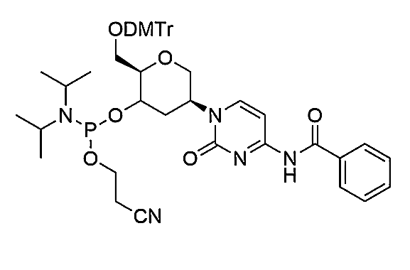 HNA-C(Bz) Phosphoramidite,1,5-Anhydro-2,3-dideoxy-6-O-(4,4'-dimethoxytrityl)-2-(N4-benzoylcytosin-1-yl)-D-arabino-hexitol-4-[(2-cyanoethyl)-(N,N-diisopropropyl)]-Phosphoramidite