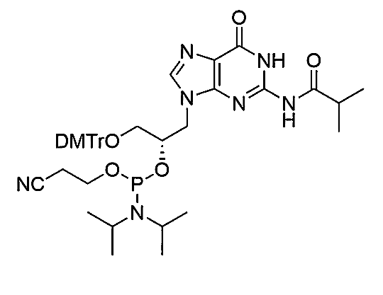 DMT-G(iBu)-(S)-GNA Phosphoramidite,(S)-1-(bis(4-methoxyphenyl)(phenyl)methoxy)-3-(2-isobutyramido-6-oxo-1, 6-dihydro-9H-purin-9-yl)propan-2-yl(2-cyanoethyl)diisopropylphosphoramidite