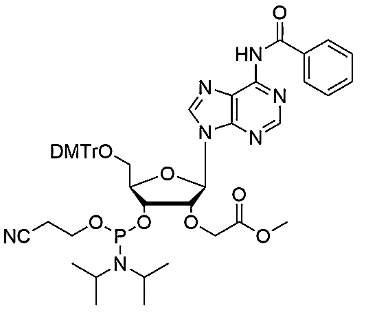 5'-O-DMTr-2'-O-(methoxycarbonyl)methyl-A(Bz)-3'-CE-Phosphoramidite,N6-benzoyl-5'-O-(4,4'-Dimethoxytrityl)-2'-O-(methoxycarbonyl)methyl-adenosine-3'-[(2-cyanoethyl)-(N,N-diisopropropyl)]-Phosphoramidite