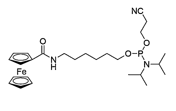 5'-ferrocene CE Phosphoramidite,N-Ferrocenoyl-6-aminohexan-1-(2-cyanoethyl-diisoproylamino phoshoramidite)