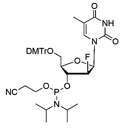 2'-F-ANA-T-3'-CE-Phosphoramidite,5'-O-dimethoxytrityl-2'-deoxy-2'-fluoroarabinothymidine-3'-[(2-cyanoethyl)-(N, N-diisopropropyl)]-Phosphoramidite