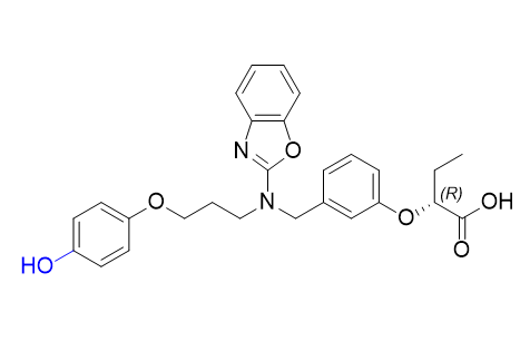 佩玛贝特杂质08,(R)-2-(3-((benzo[d]oxazol-2-yl(3-(4-hydroxyphenoxy)propyl)amino)methyl)phenoxy)butanoic acid