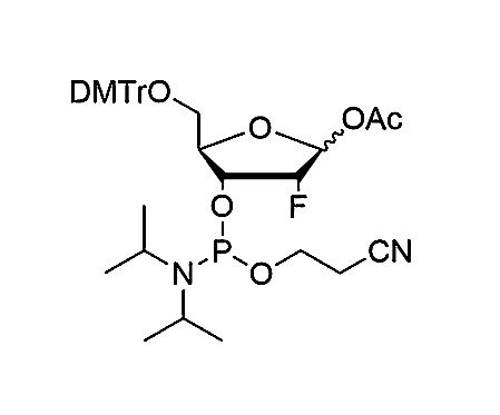 5-O-DMTr-1-O-Ac-2-F-2-deoxyribofuranose-3-CE-Phosphoramidite,5-O-(4, 4'-dimethoxytrityl)-1-O-acetyl-2-fluoro-2-deoxyribofuranose-3-cyanoethyl Phosphoramidite