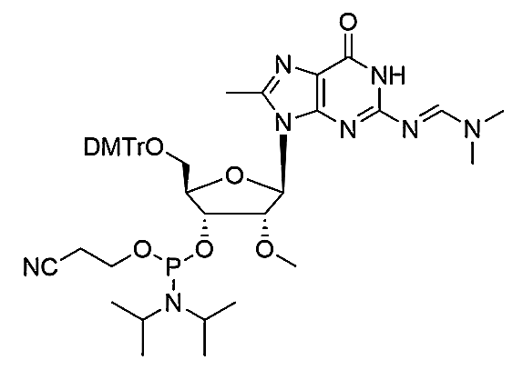 5'-O-DMTr-2'-O-Me-8-Me-G(dmf)-3'-CE Phosphoramidite,N2-dimethylformamide-8-methyl-5'-O-(4, 4'-dimethoxytrityl)-2'-O-methyl -guanosine-3'-cyanoethyl Phosphoramidite