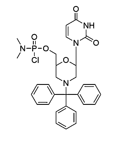 Morpholino U,(6-(2, 4-dioxo-3, 4-dihydropyrimidin-1(2H)-yl)-4-tritylmorpholin-2-yl)methyl dimethylphosphoramidochloridate