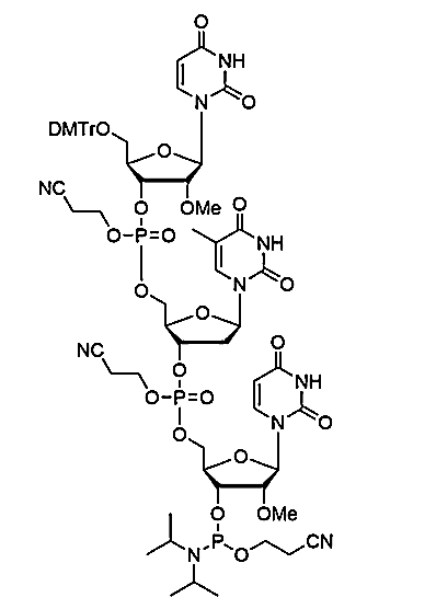[5'-O-DMTr-2'-OMe-U](pCyEt)[2'-dT](pCyEt)[2'-OMe-U-3'-CE-Phosphoramidite],[5'-O-DMTr-2'-OMe-U](pCyEt)[2'-dT](pCyEt)[2'-OMe-U-3'-CE-Phosphoramidite]