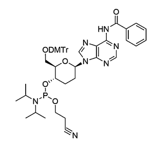 Beta-D-homoDNA-A(Bz) Phosphoramidite,(2R, 3S, 6R)-6-(6-benzamido-9H-purin-9-yl)-2-((bis(4-methoxyphenyl)(phenyl)methoxy)methyl)tetrahydro-2H-pyran-3-yl (2-cyanoethyl) diisopropylphosphoramidite