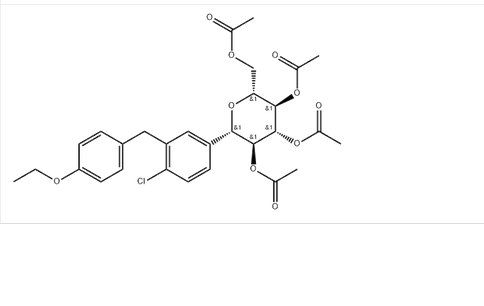 (2R,3R,4R,5S,6S)-2-(乙酰氧基甲基)-6-(4-氯-3-(4-乙氧基苄基)苯基)四氢-2H-吡喃-3,4,5-三乙酸酯,(2R,3R,4R,5S,6S)-2-(Acetoxymethyl)-6-[4-chloro-3-(4-ethoxybenzyl)phenyl]tetrahydropyran-3,4,5-triyl Triacetate