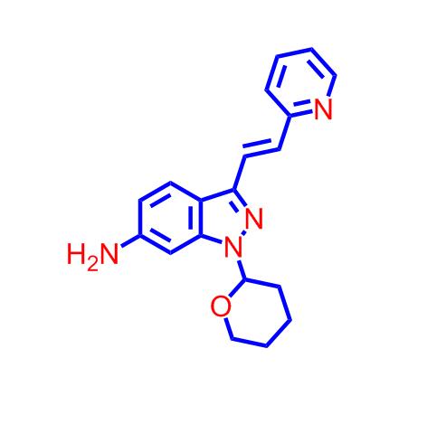 (E)-3-[2-(吡啶-2-基)乙烯基]-1-(四氢-2H-吡喃-2-基)-1H-吲唑-6-胺,(E)-3-[2-(Pyridin-2-yl)ethenyl]-1-(tetrahydro-2H-pyran-2-yl)-1H-indazol-6-amine