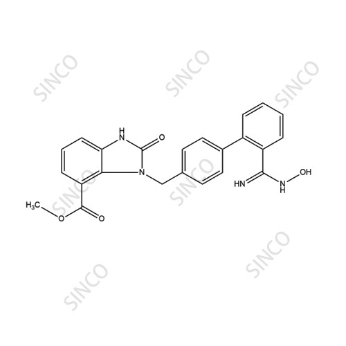 阿齐沙坦杂质H,(Z)-Methyl 3-((2'-(N'-hydroxycarbaMiMidoyl)biphenyl-4-yl)Methyl)-2-oxo-2,3-dihydro-1H-benzo[d]iMidazole-4-carboxylate