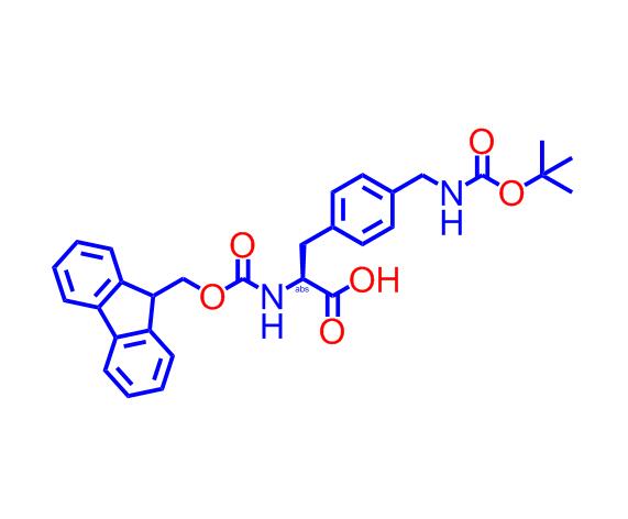(S)-2-((((9H-芴-9-基)甲氧基)羰基)氨基)-3-(4-(((叔丁氧基羰基)氨基)甲基)苯基)丙酸,(S)-2-((((9H-Fluoren-9-yl)methoxy)carbonyl)amino)-3-(4-(((tert-butoxycarbonyl)amino)methyl)phenyl)propanoicacid