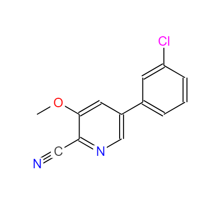 5-(3-氯苯基)-3-甲氧基皮考啉腈,5-(3-Chlorophenyl)-3-Methoxypicolinonitrile