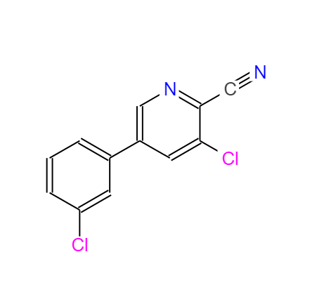 5-(3-氯苯基)-3-氯-2-氰基吡啶,5-(3-chlorophenyl)-3-chloro-2-cyanopyridin