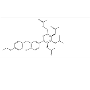 (2R,3R,4R,5S,6S)-2-(乙酰氧基甲基)-6-(4-氯-3-(4-乙氧基苄基)苯基)四氢-2H-吡喃-3,4,5-三乙酸酯,(2R,3R,4R,5S,6S)-2-(Acetoxymethyl)-6-[4-chloro-3-(4-ethoxybenzyl)phenyl]tetrahydropyran-3,4,5-triyl Triacetate