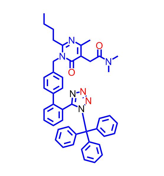 2-丁基-1,6-二氢-N,N,4-三甲基-6-氧代-1-[[2'-[1-(三苯甲基)-1H-四氮唑-5-基][1,1'-联苯]-4-基]甲基]-5-嘧啶乙酰胺,2-Butyl-1,6-dihydro-N,N,4-trimethyl-6-oxo-1-[[2'-[1-(triphenylmethyl)-1H-tetrazol-5-yl][1,1'-biphenyl]-4-yl]methyl]-5-pyrimidineacetamide